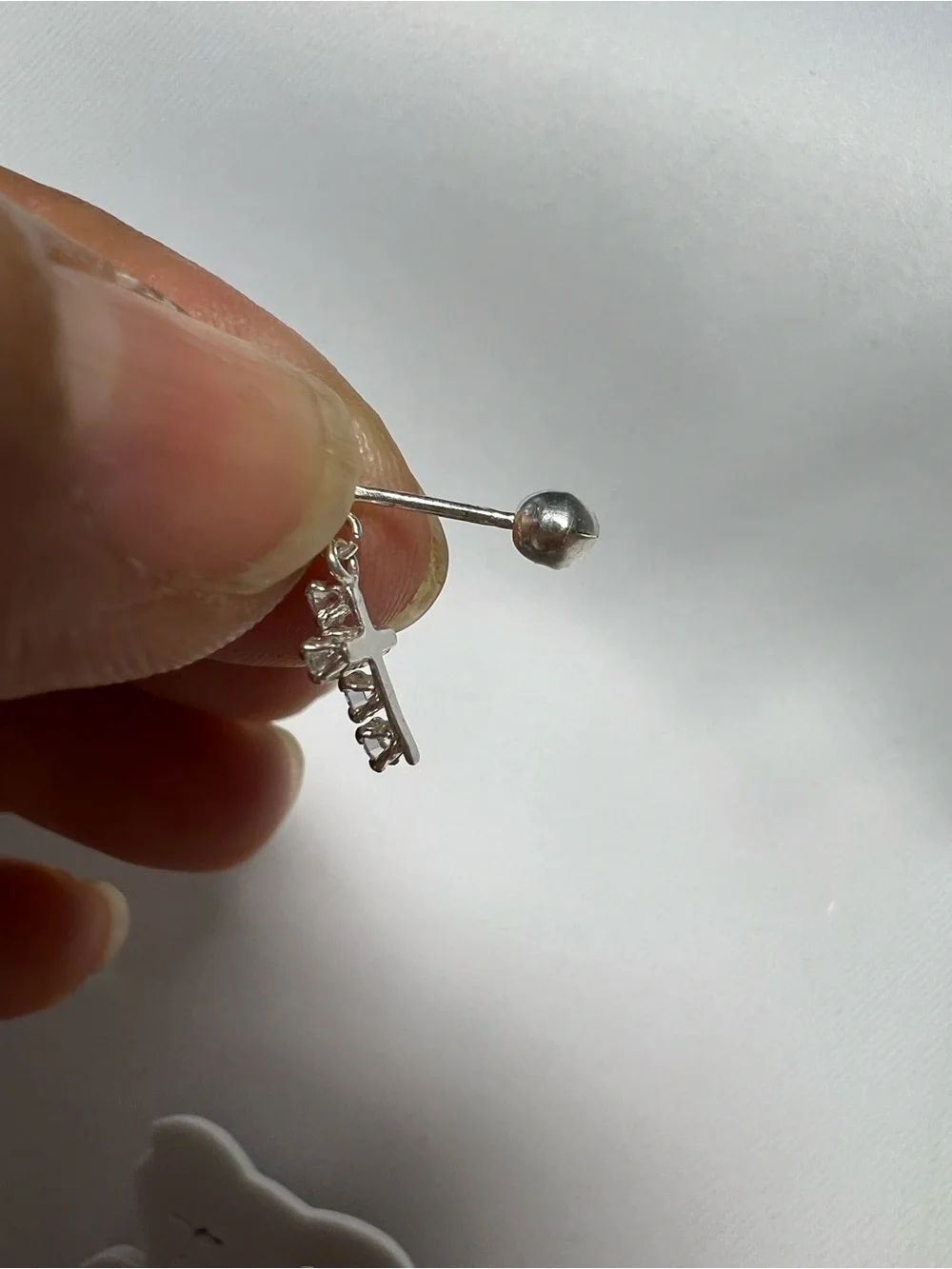 925 plata Cross Earrings with Crystal Accents